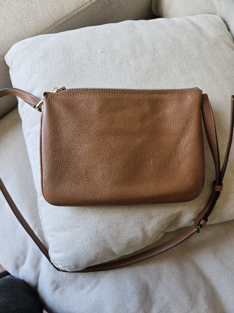 Kate Spade Brown Pebbled Leather Crossbody with Gold Logo - Picture 5 of 14